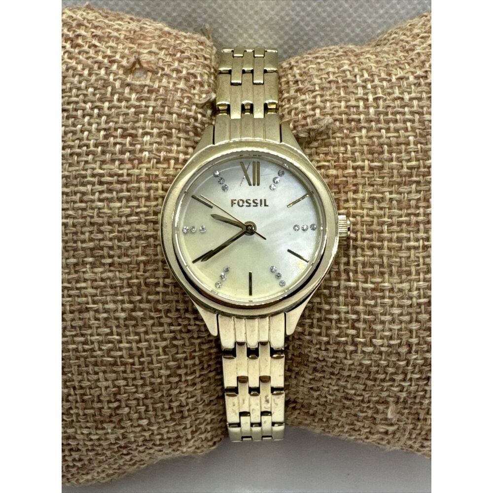 Fossil BQ3334 Women's Gold Stainless Steel Analog Dial Quartz Wrist Watch AEA404